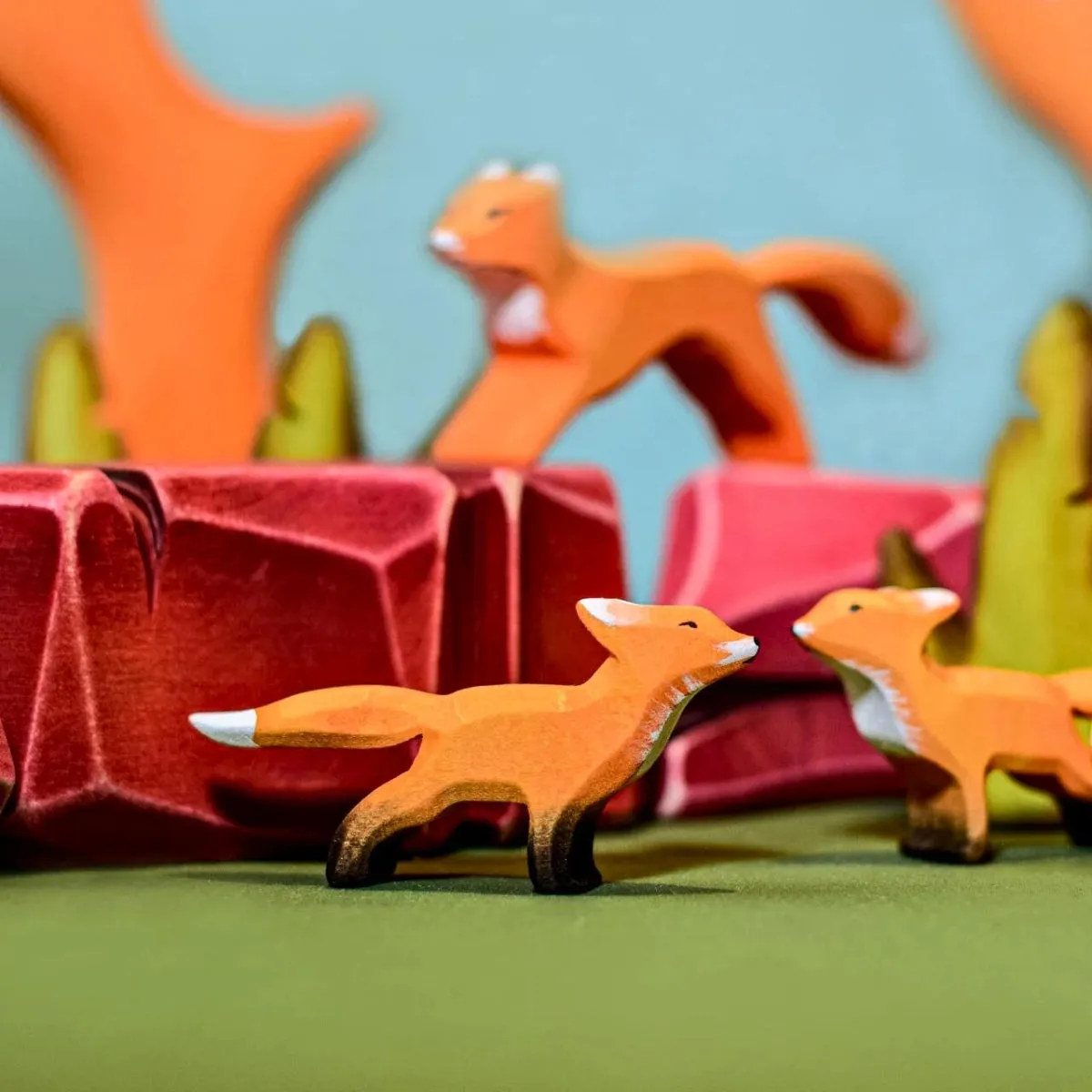 BumbuToys Wooden Animal - Fox Cub - Standing
