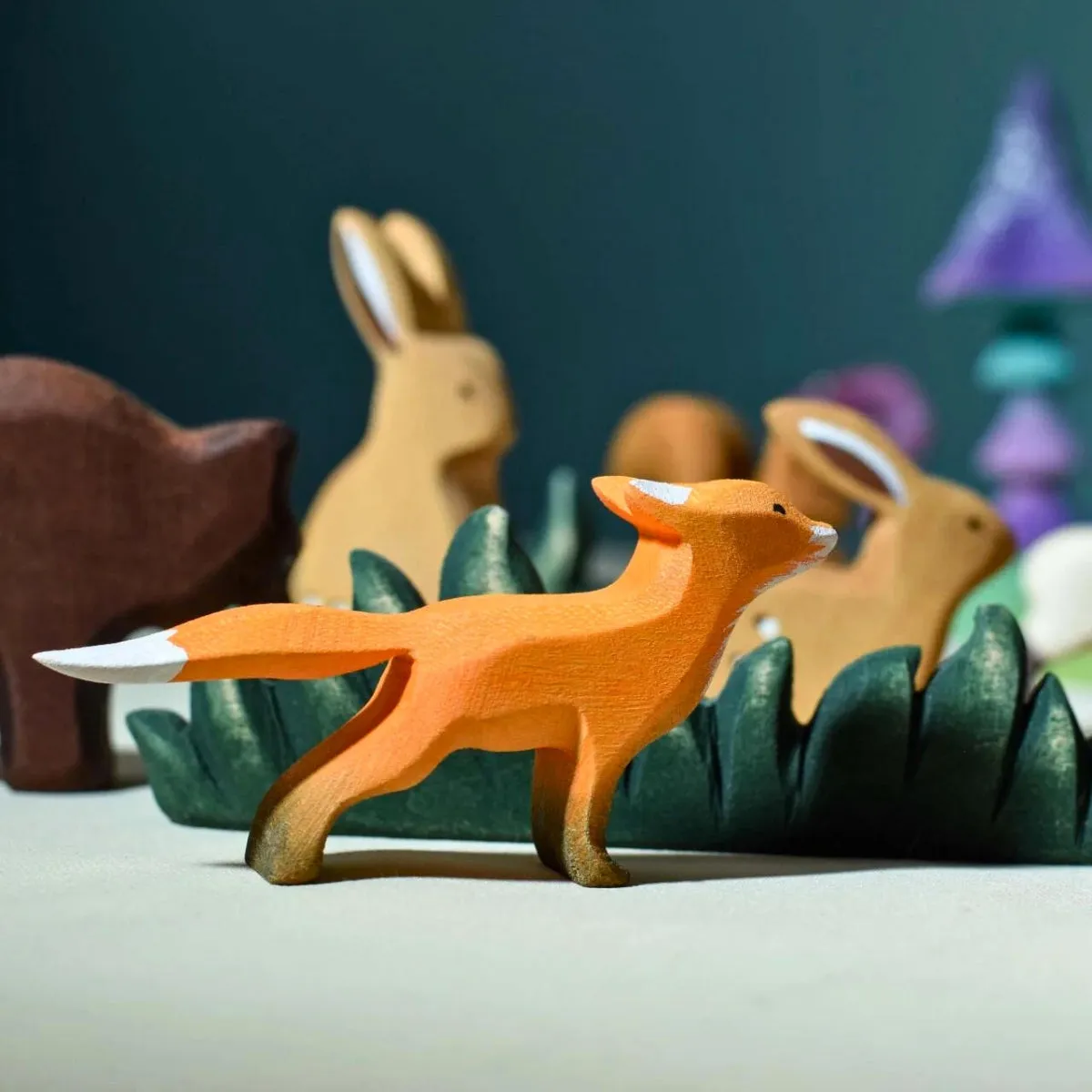 BumbuToys Wooden Animal - Fox Cub - Standing
