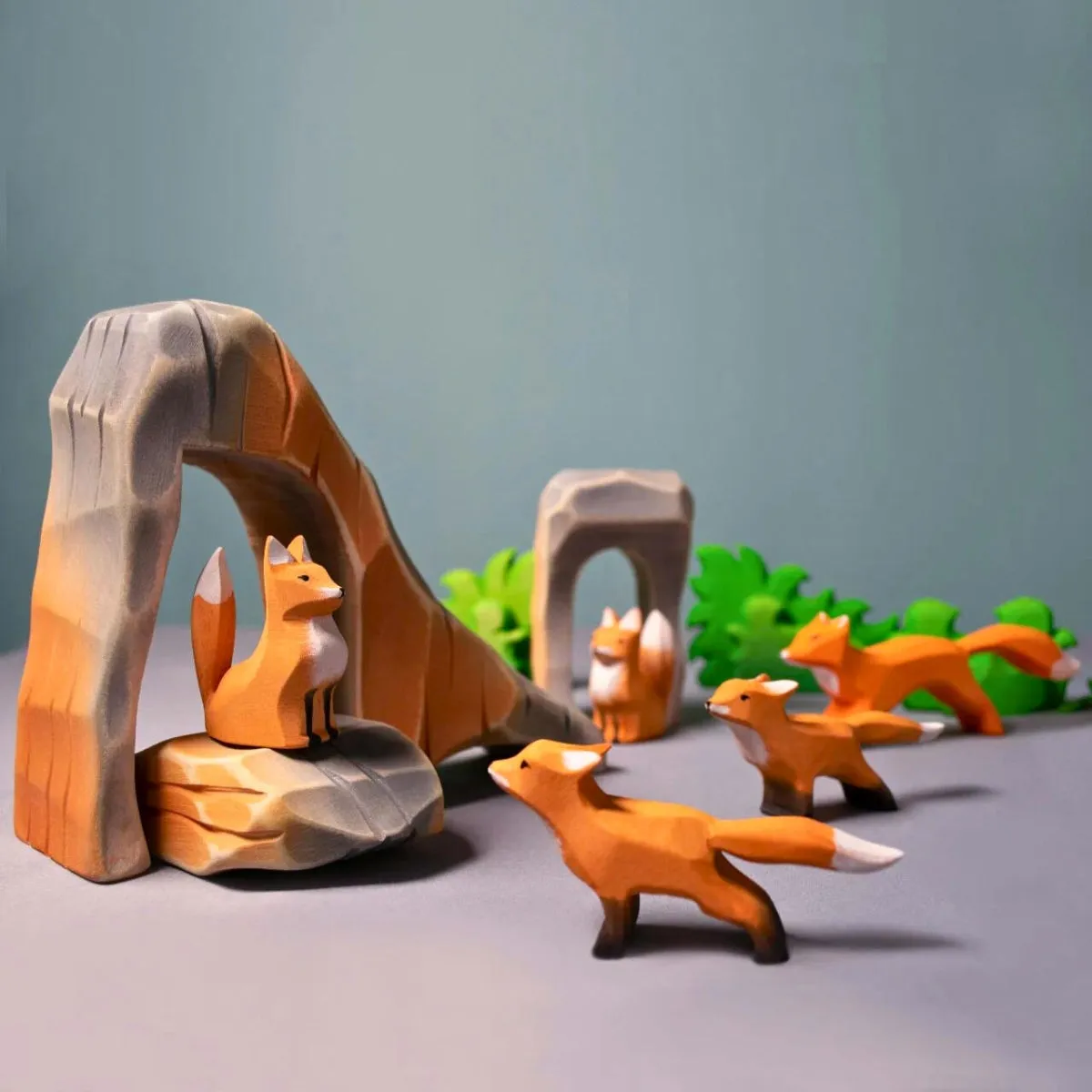 BumbuToys Wooden Animal - Fox Cub - Standing