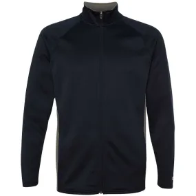 Champion Men's Navy/Stone Grey Performance 5.4-Ounce Colorblock Full-Zip Jacket