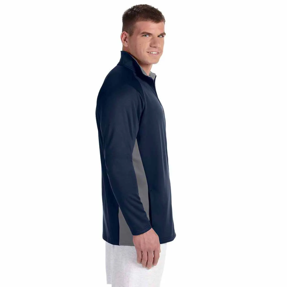 Champion Men's Navy/Stone Grey Performance 5.4-Ounce Colorblock Full-Zip Jacket