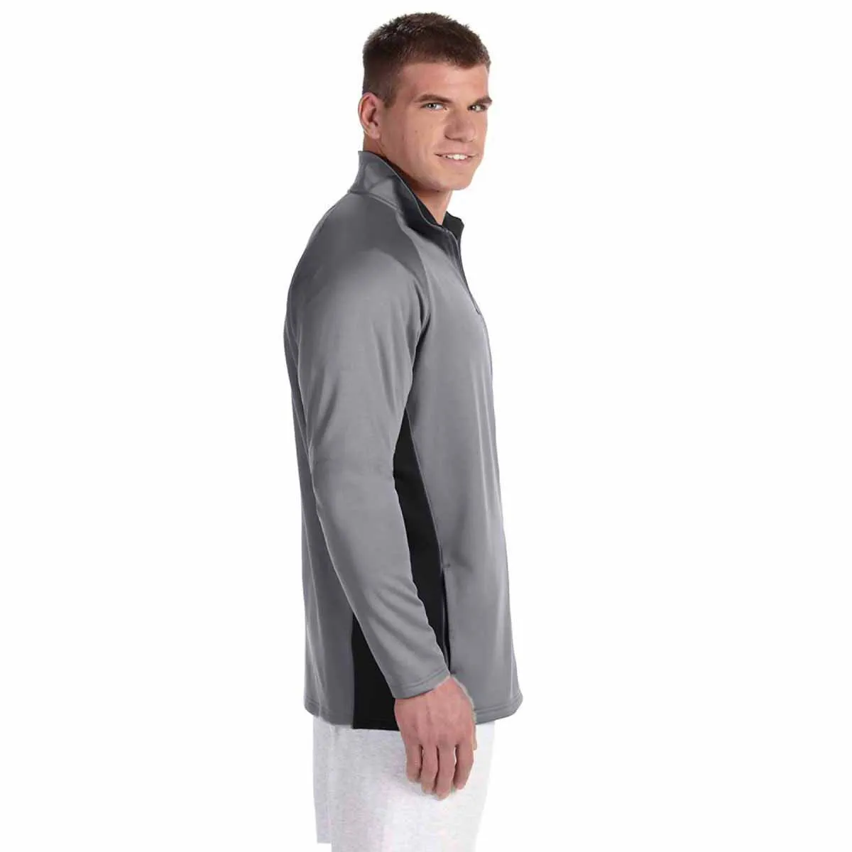 Champion Men's Stone Grey/Black Performance 5.4-Ounce Colorblock Full-Zip Jacket