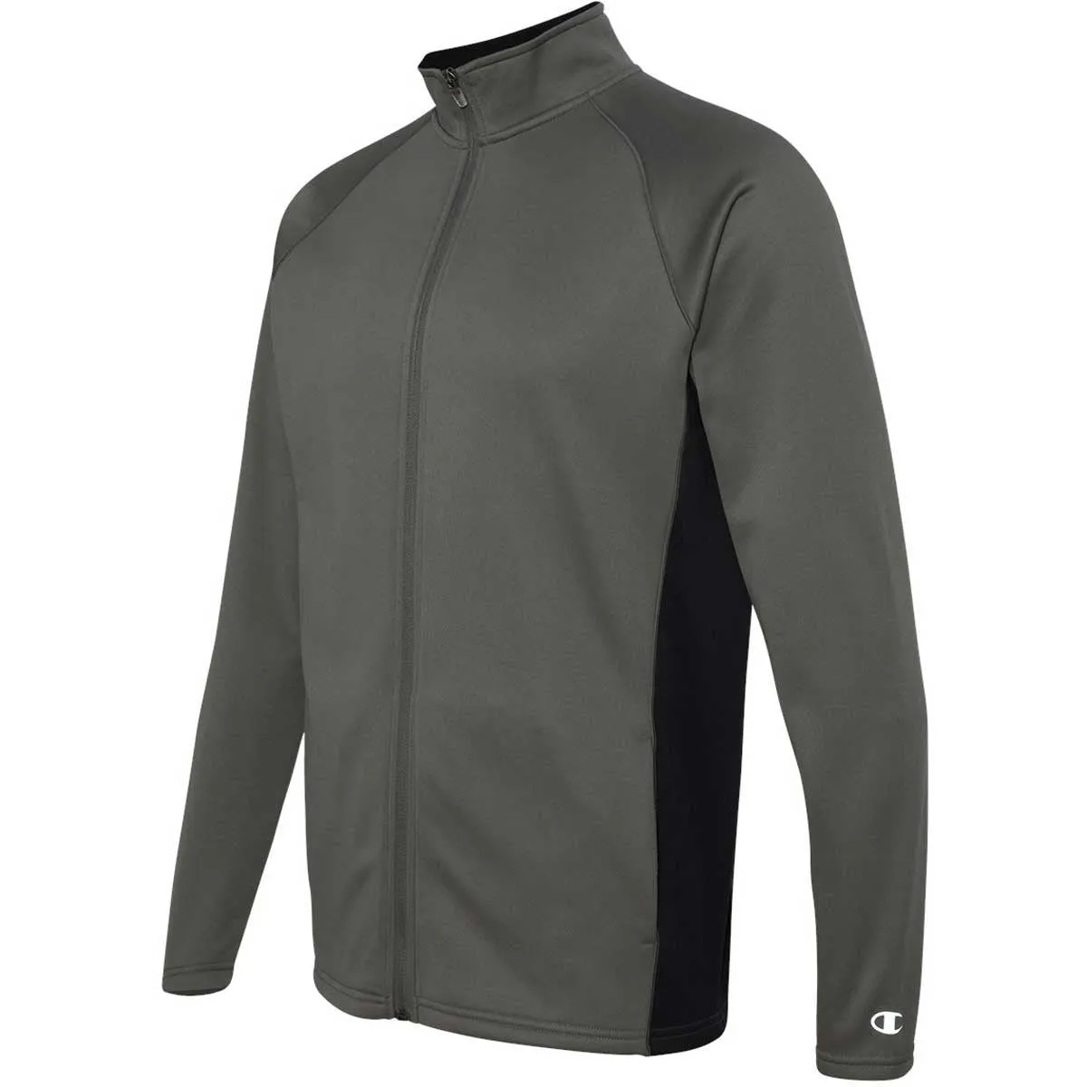 Champion Men's Stone Grey/Black Performance 5.4-Ounce Colorblock Full-Zip Jacket