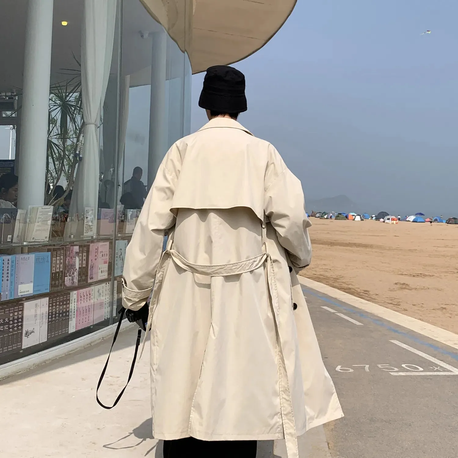 Chicmy-Autumn trench coat mens Korean style Male Streetwear Windbreaker Trenchcoat Men Solid  coats for men Casual Loose Long Overcoat