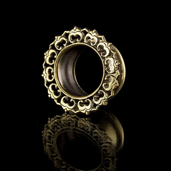 Cosmosis Floral Mandala Brass Ear Tunnels