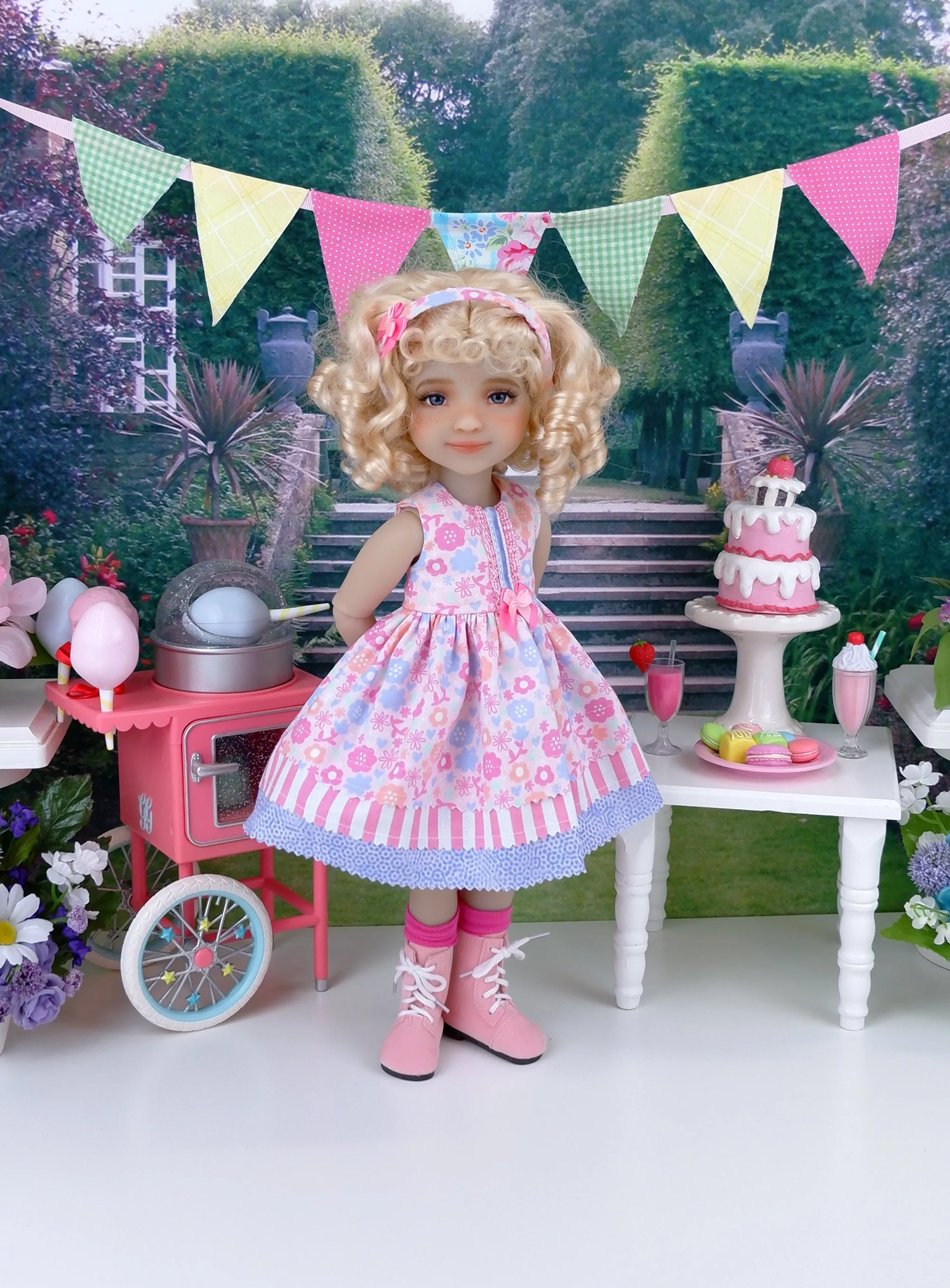 Cotton Candy Flowers - dress with boots for Ruby Red Fashion Friends doll