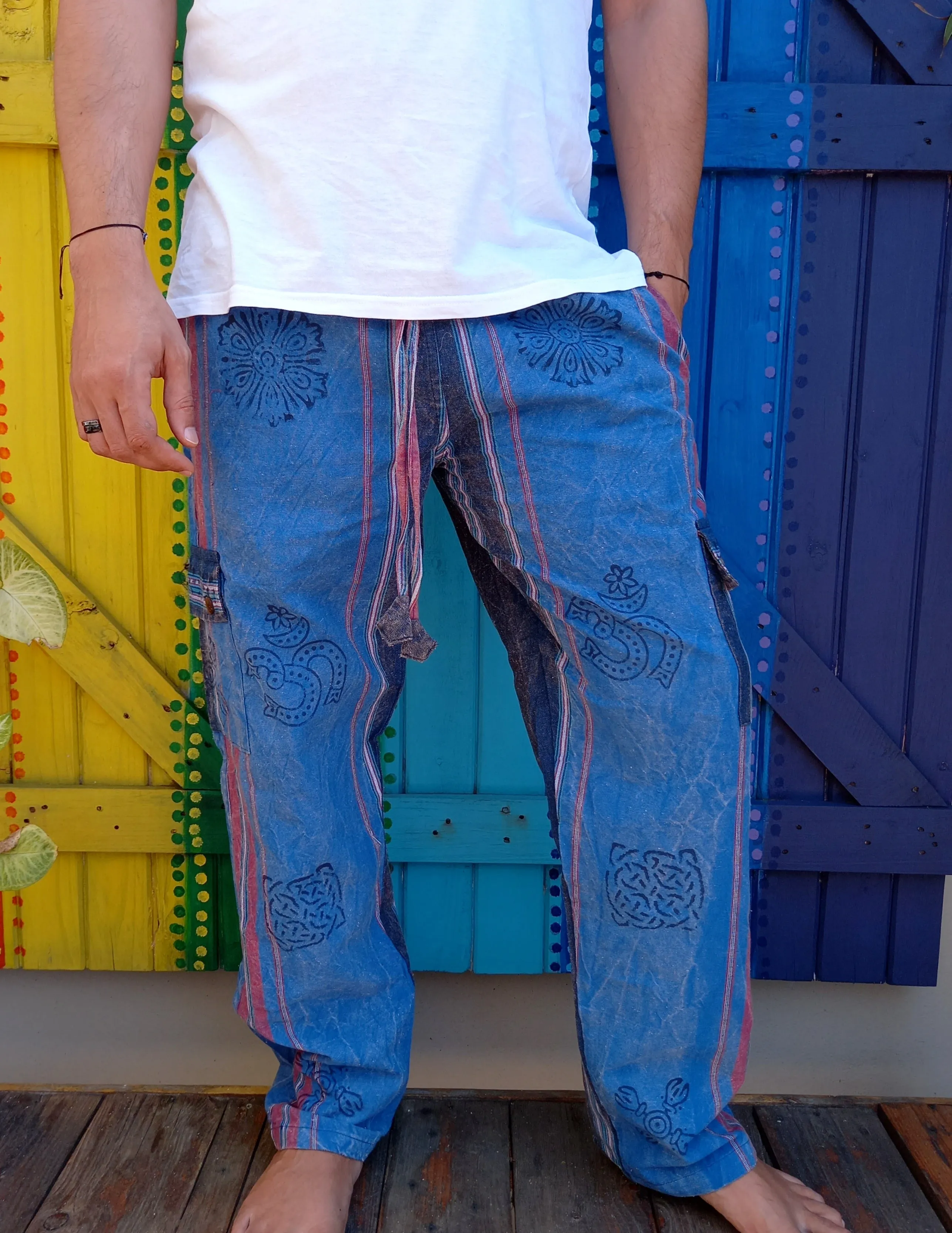 Cotton Hippie Men's Pants Shayma Acid Washed Long Pants