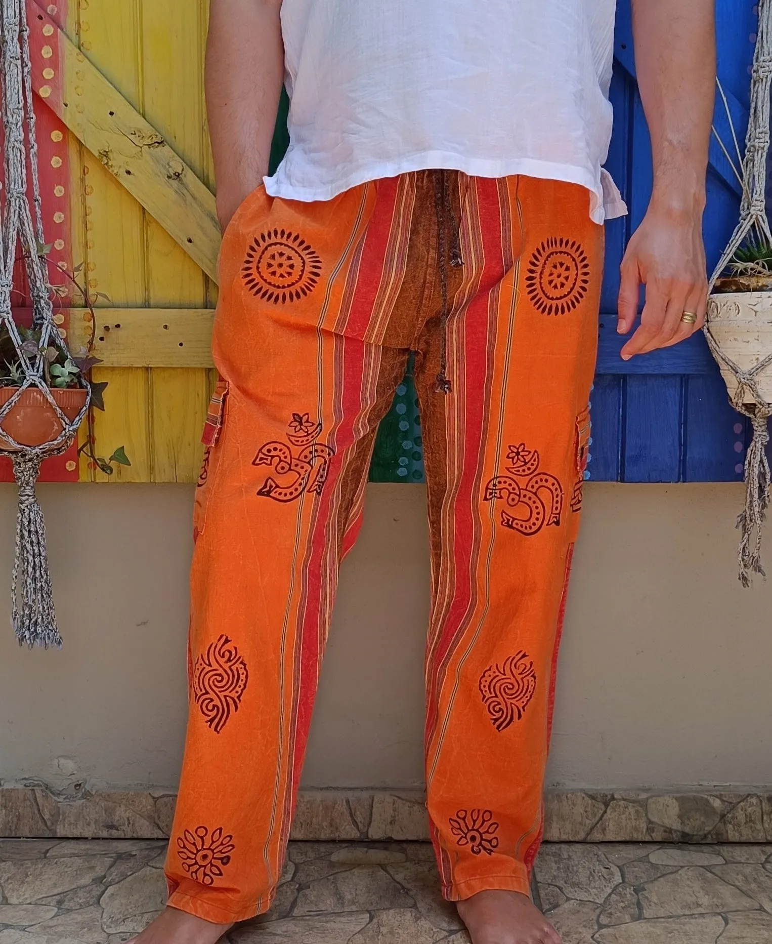 Cotton Hippie Men's Pants Shayma Acid Washed Long Pants