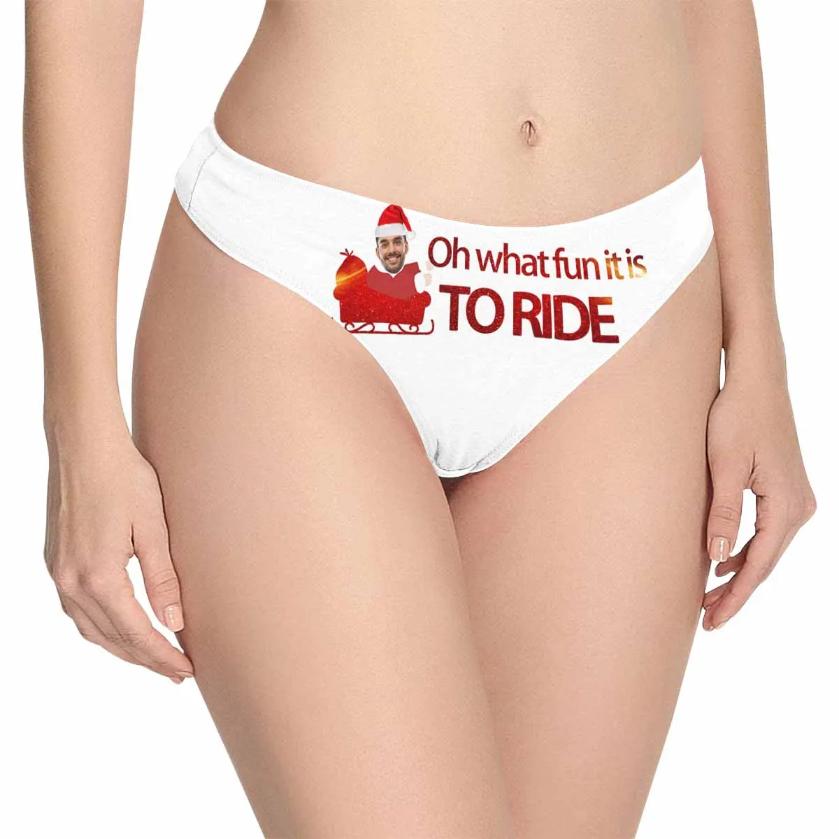 Custom Underwear with Face Personalized To Ride Lingerie Women's Classic Thong Gift for Girlfriend or Wife