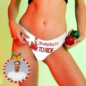 Custom Underwear with Face Personalized To Ride Lingerie Women's Classic Thong Gift for Girlfriend or Wife