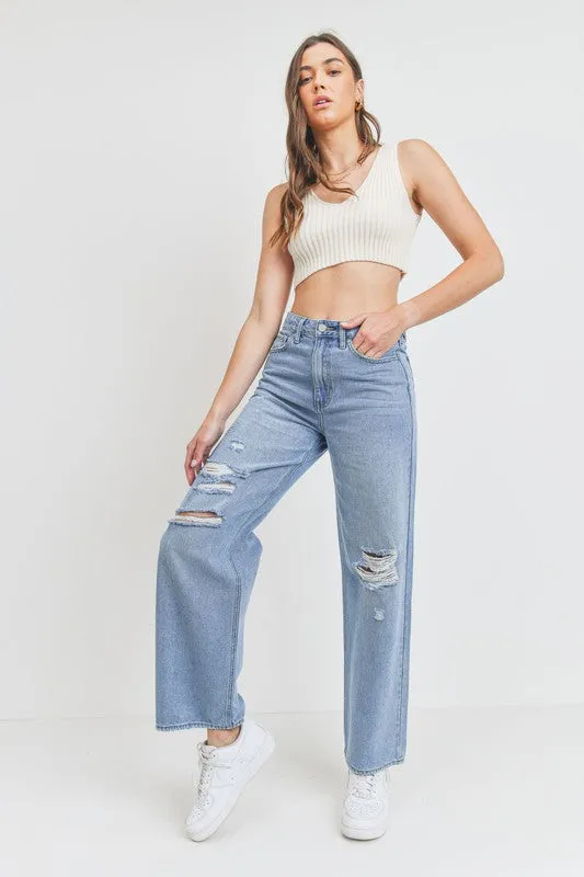 DAD JEAN DISTRESSED