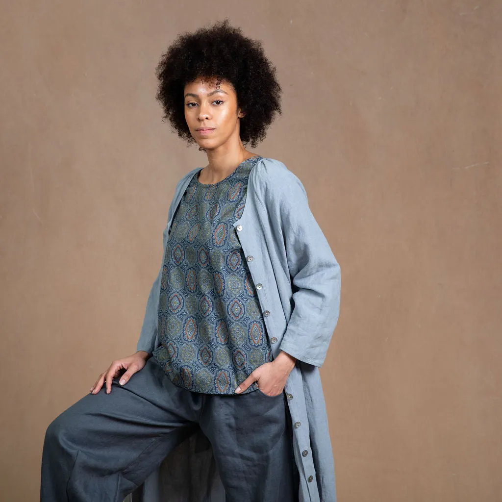 Dahlia Dove Grey Linen Coat Dress