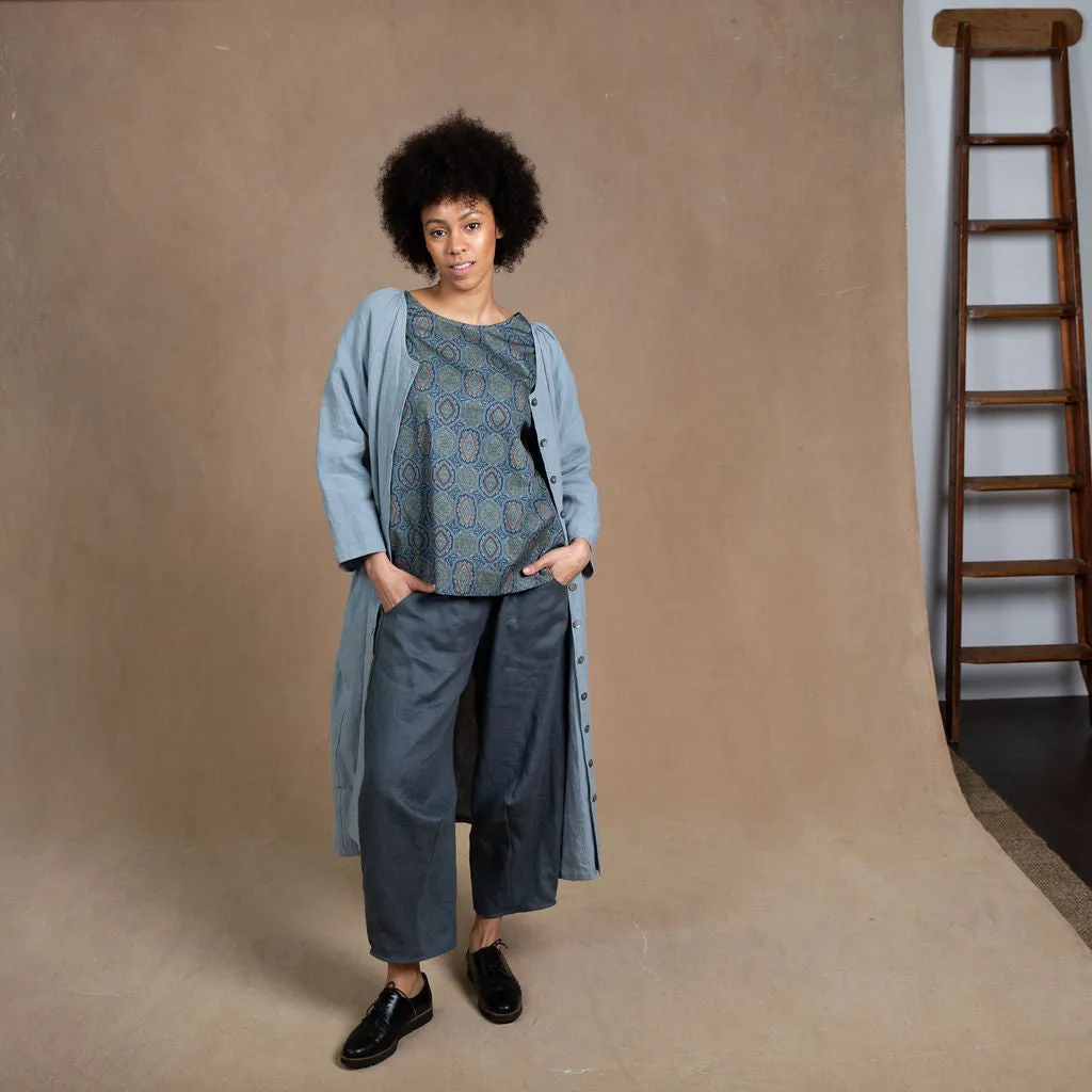 Dahlia Dove Grey Linen Coat Dress