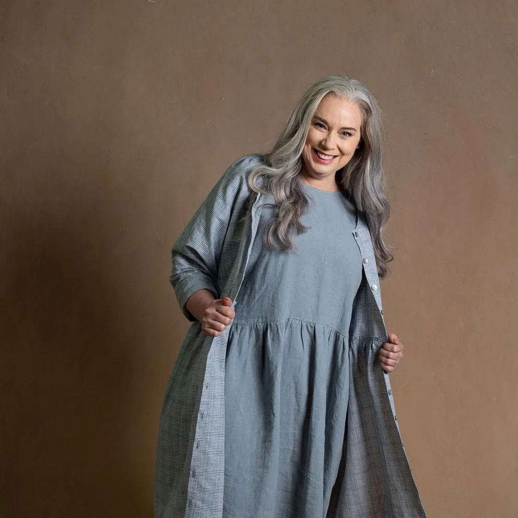 Dahlia Dove Grey Linen Coat Dress