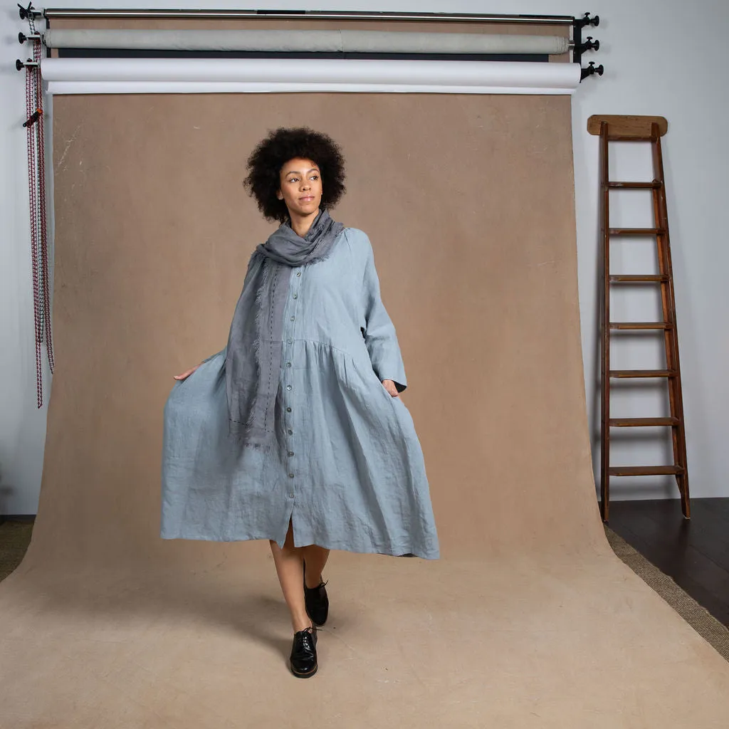 Dahlia Dove Grey Linen Coat Dress