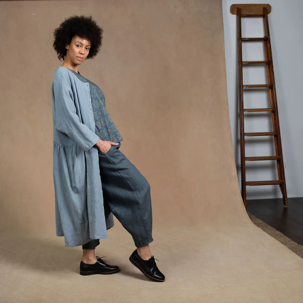 Dahlia Dove Grey Linen Coat Dress