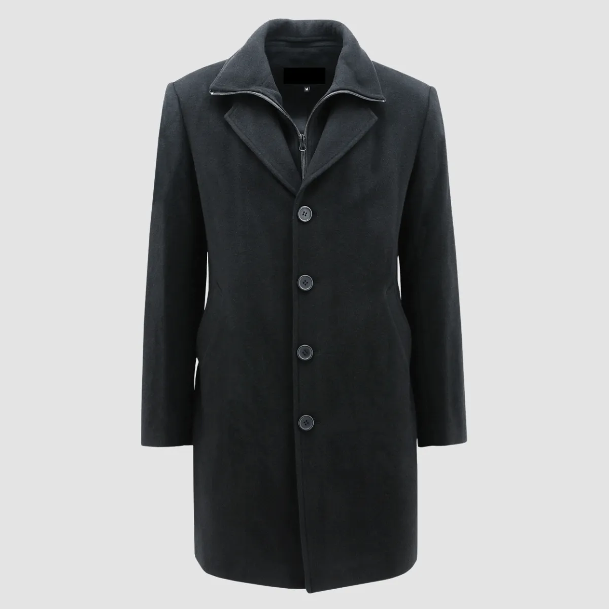 Daniel Hechter profile winter overcoat in black Wool Blend