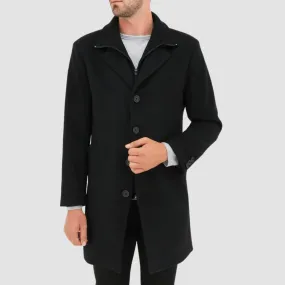 Daniel Hechter profile winter overcoat in black Wool Blend