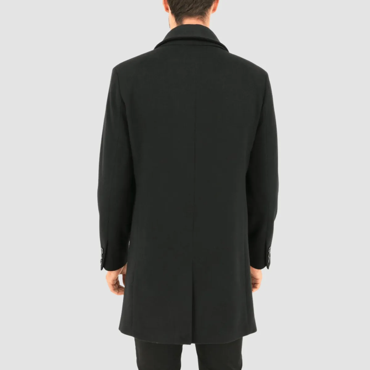 Daniel Hechter profile winter overcoat in black Wool Blend