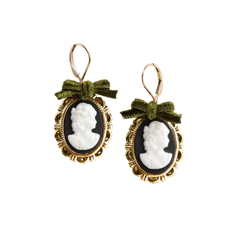 Dark Romance Goddess Cameo Earrings