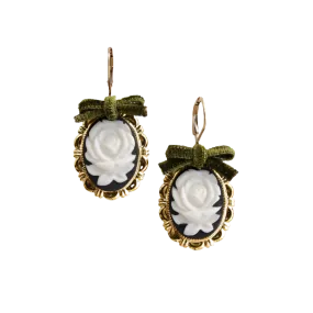 Dark Romance Rose Cameo Earrings