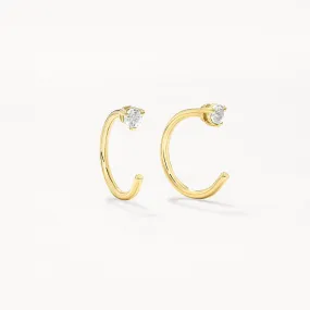 Diamond April Birthstone Hook Earrings in 10k Gold