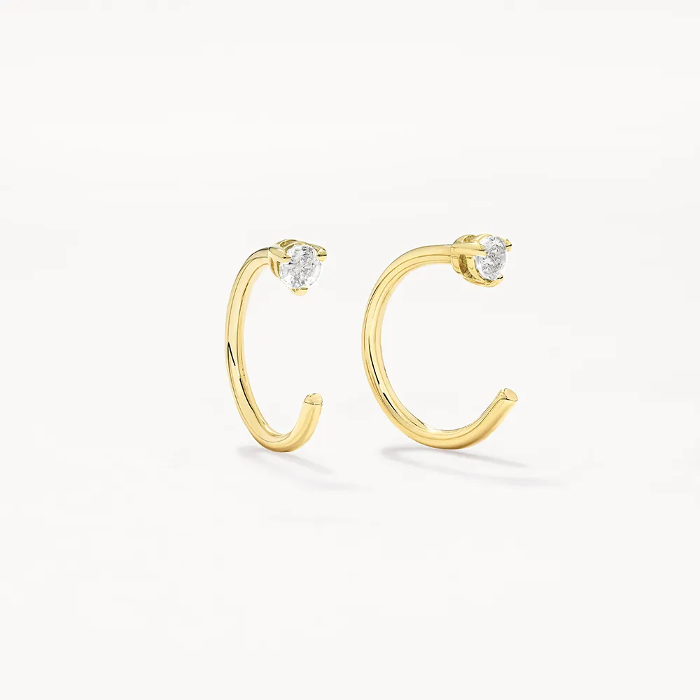 Diamond April Birthstone Hook Earrings in 10k Gold