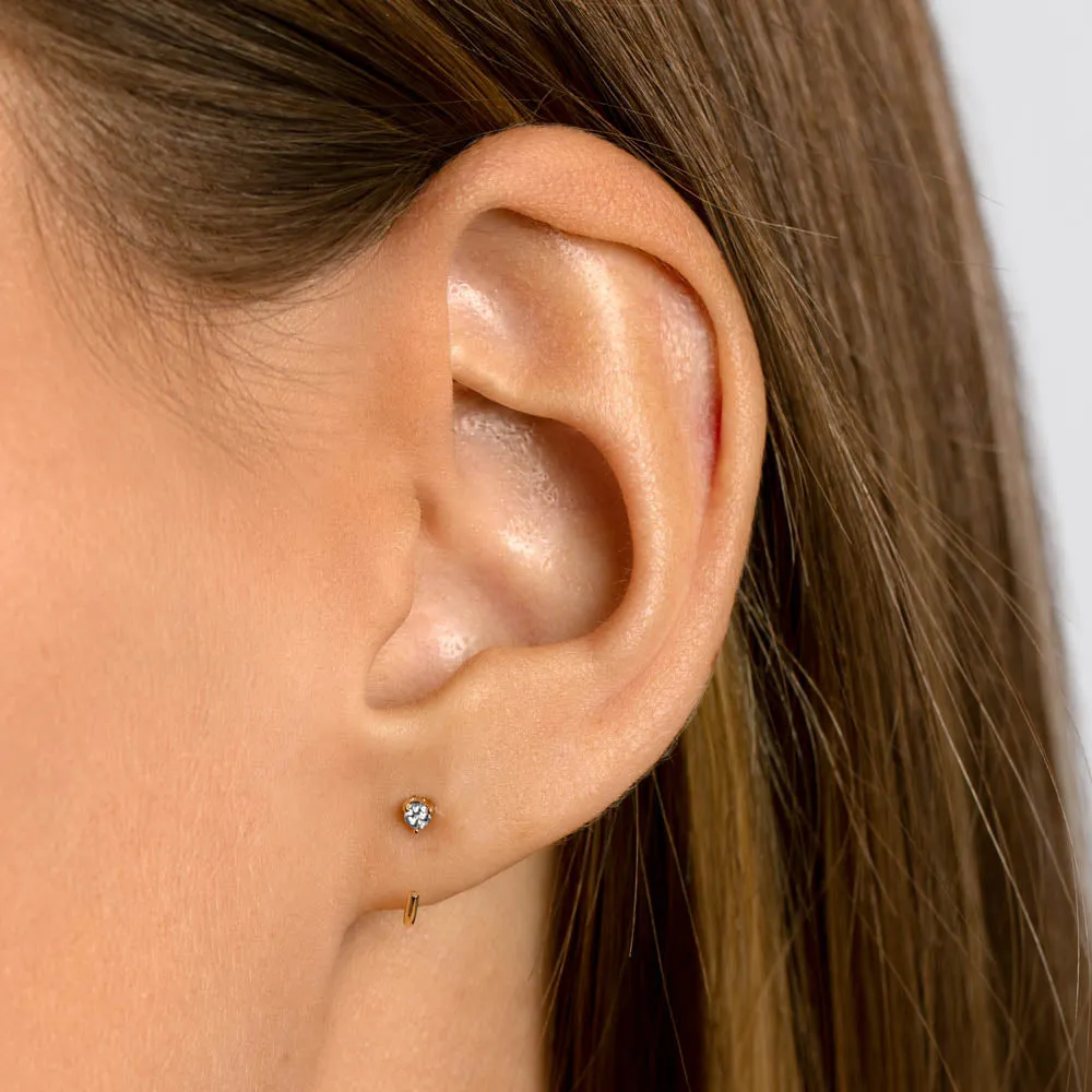Diamond April Birthstone Hook Earrings in 10k Gold