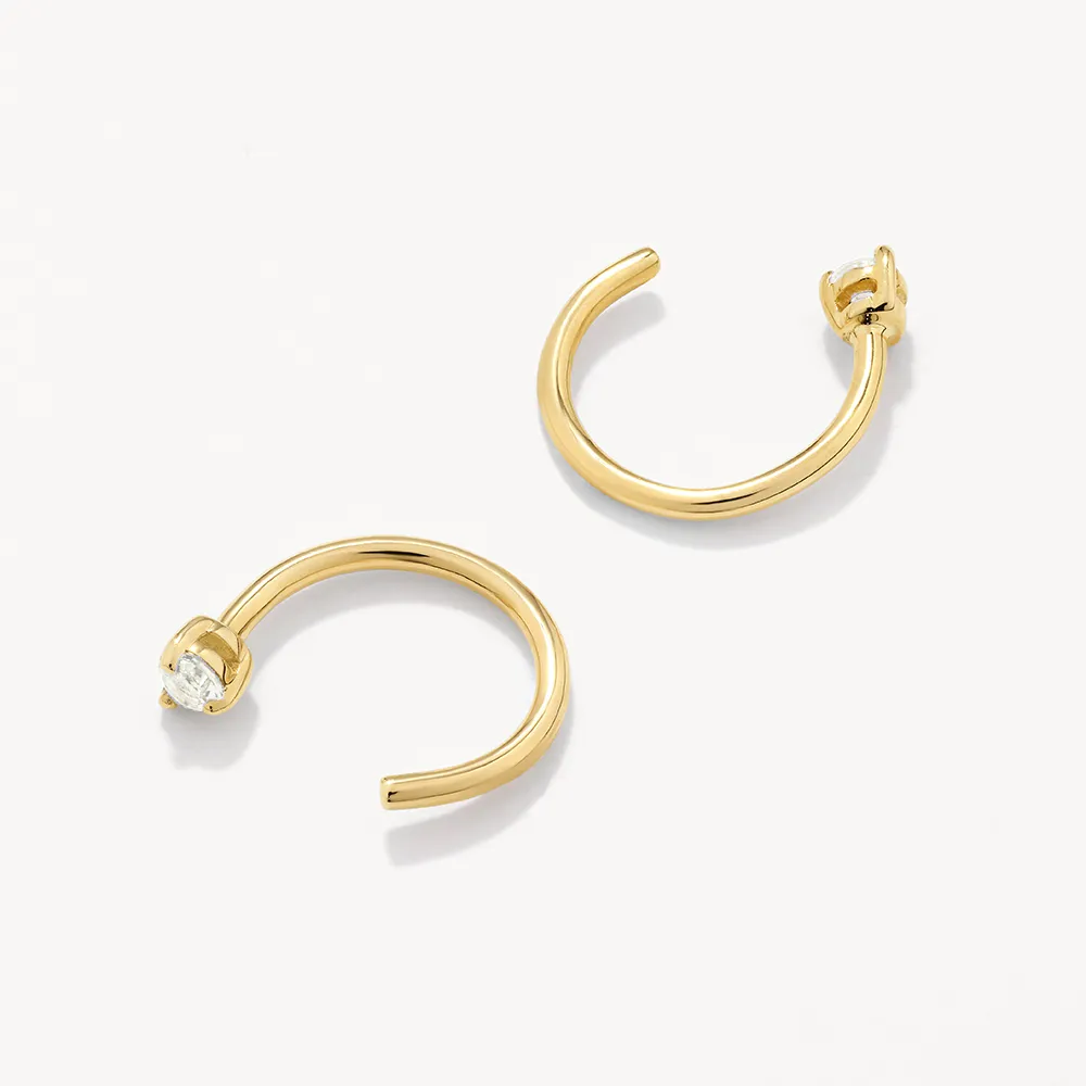 Diamond April Birthstone Hook Earrings in 10k Gold