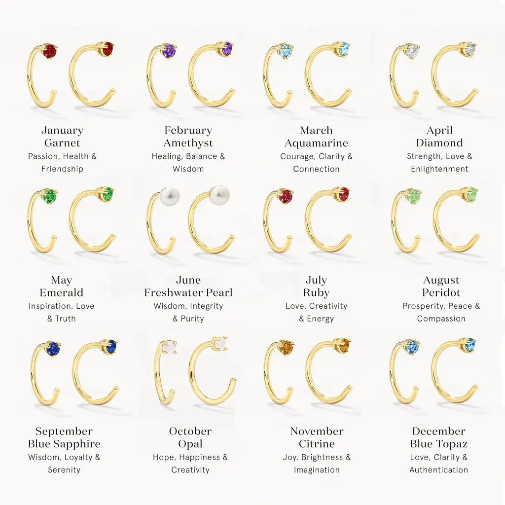 Diamond April Birthstone Hook Earrings in 10k Gold