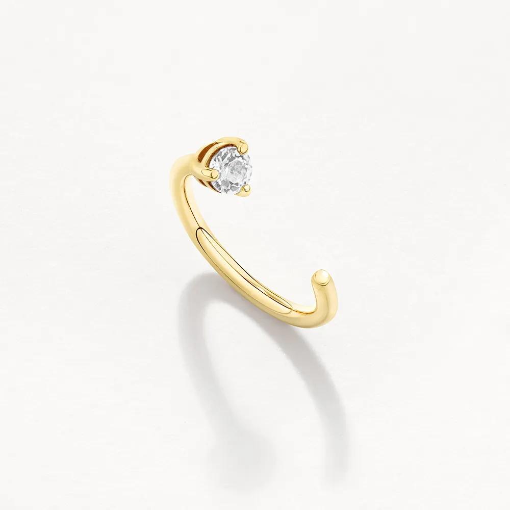 Diamond April Birthstone Hook Earrings in 10k Gold