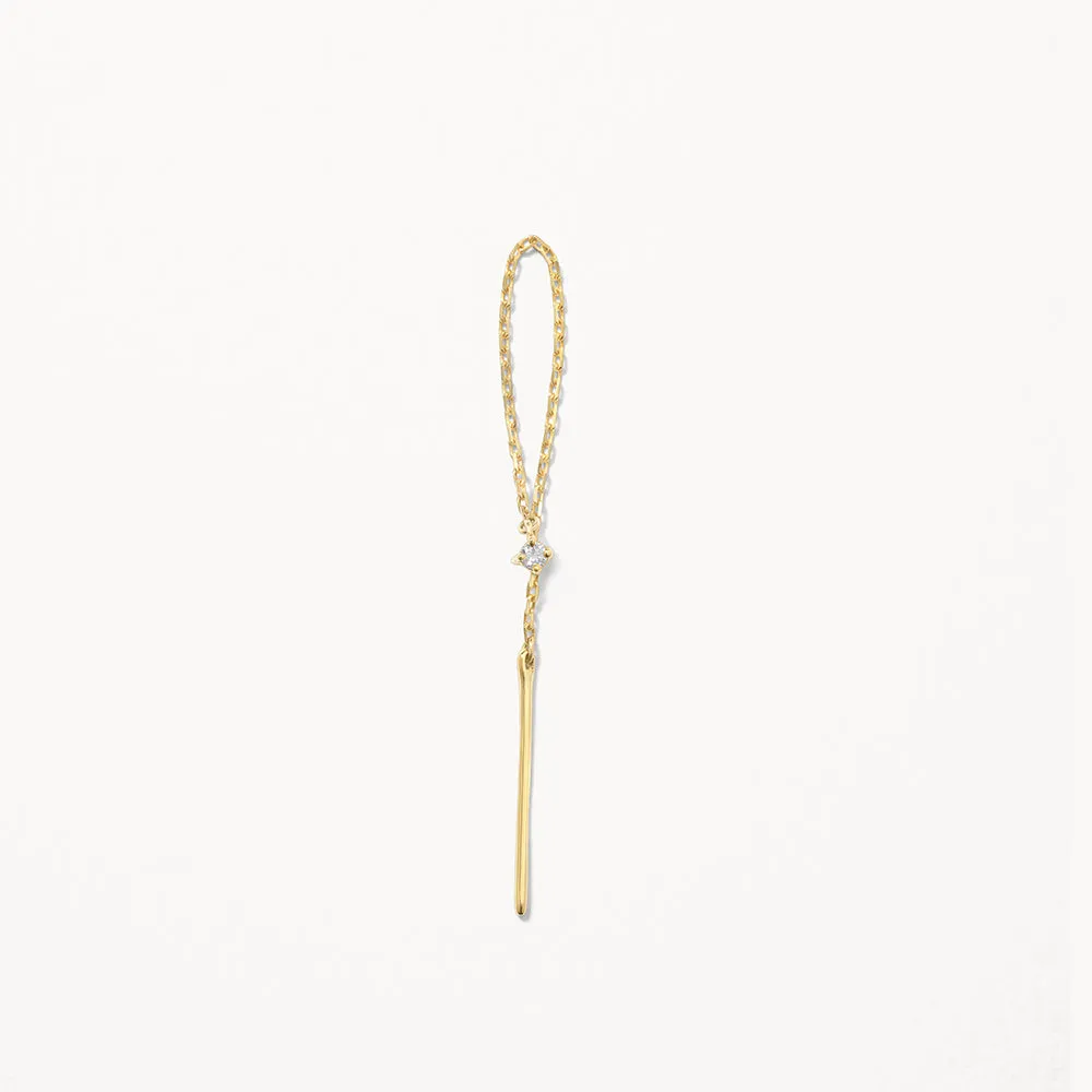 Diamond Lariat Y Single Threader in 10k Gold