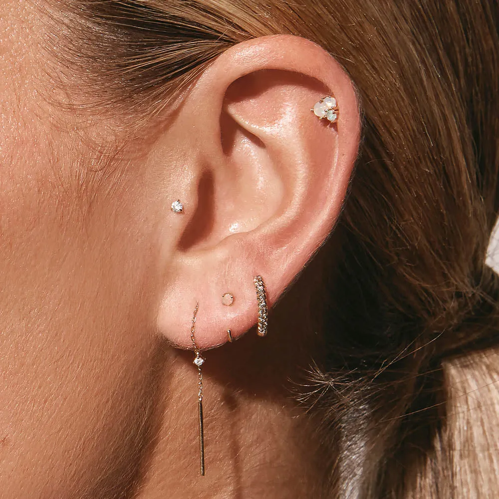 Diamond Lariat Y Single Threader in 10k Gold