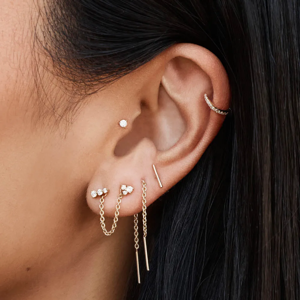 Diamond Trio Stud Earrings in 10k Gold