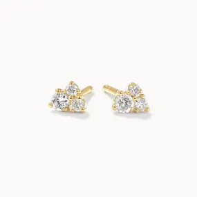 Diamond Trio Stud Earrings in 10k Gold