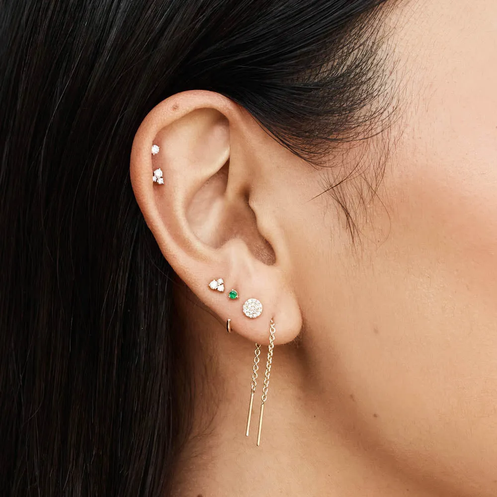 Diamond Trio Stud Earrings in 10k Gold