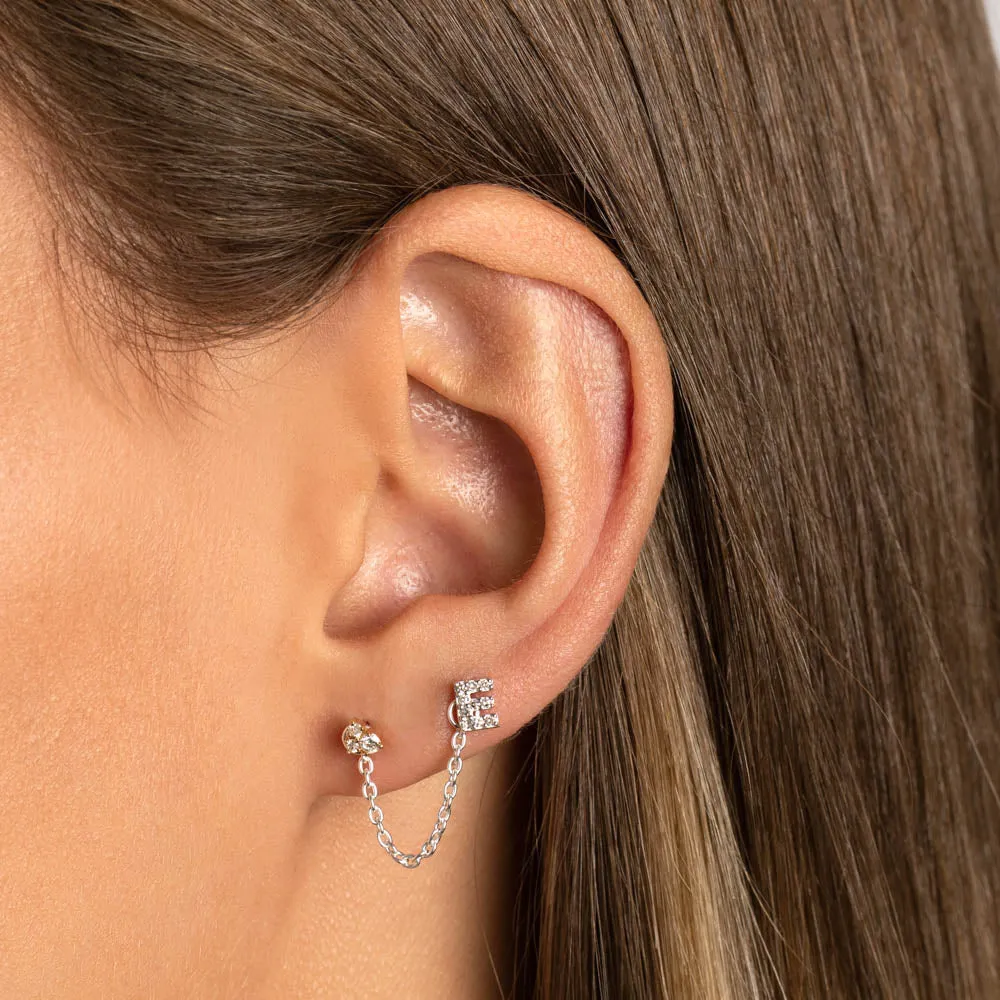 Diamond Trio Stud Earrings in 10k Gold