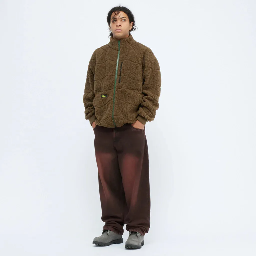 Dime - Coverstitch Sherpa Fleece Jacket ~ Military Brown