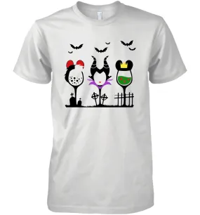 Disney Villains Cruella de Vil Maleficent Evil Queen wine Halloween Shirt Men's Premium T-Shirt