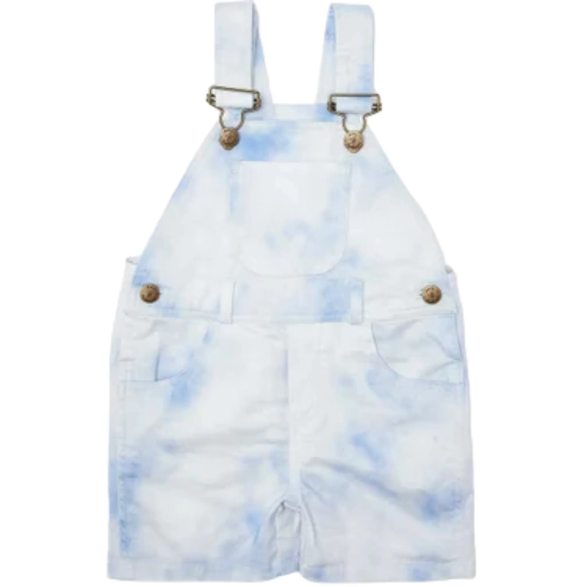 Dotty Dungarees Tie Dye Blue Overall Shorts