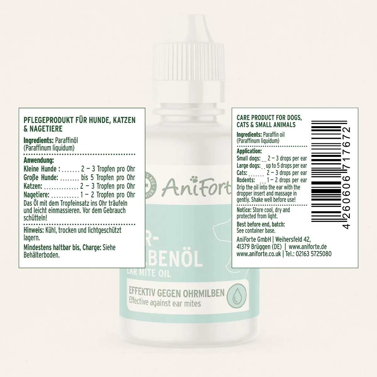 Ear Mite Treatment Oil Drops - available in two sizes