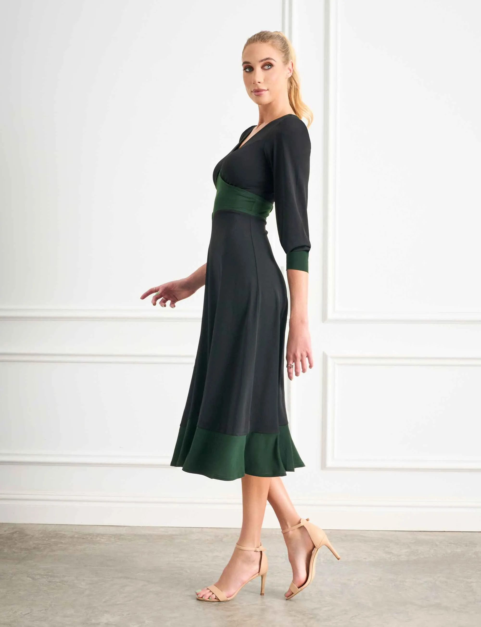 Elle Moss 'Little Black Dress' Fit and Flare Midi FINAL SALE