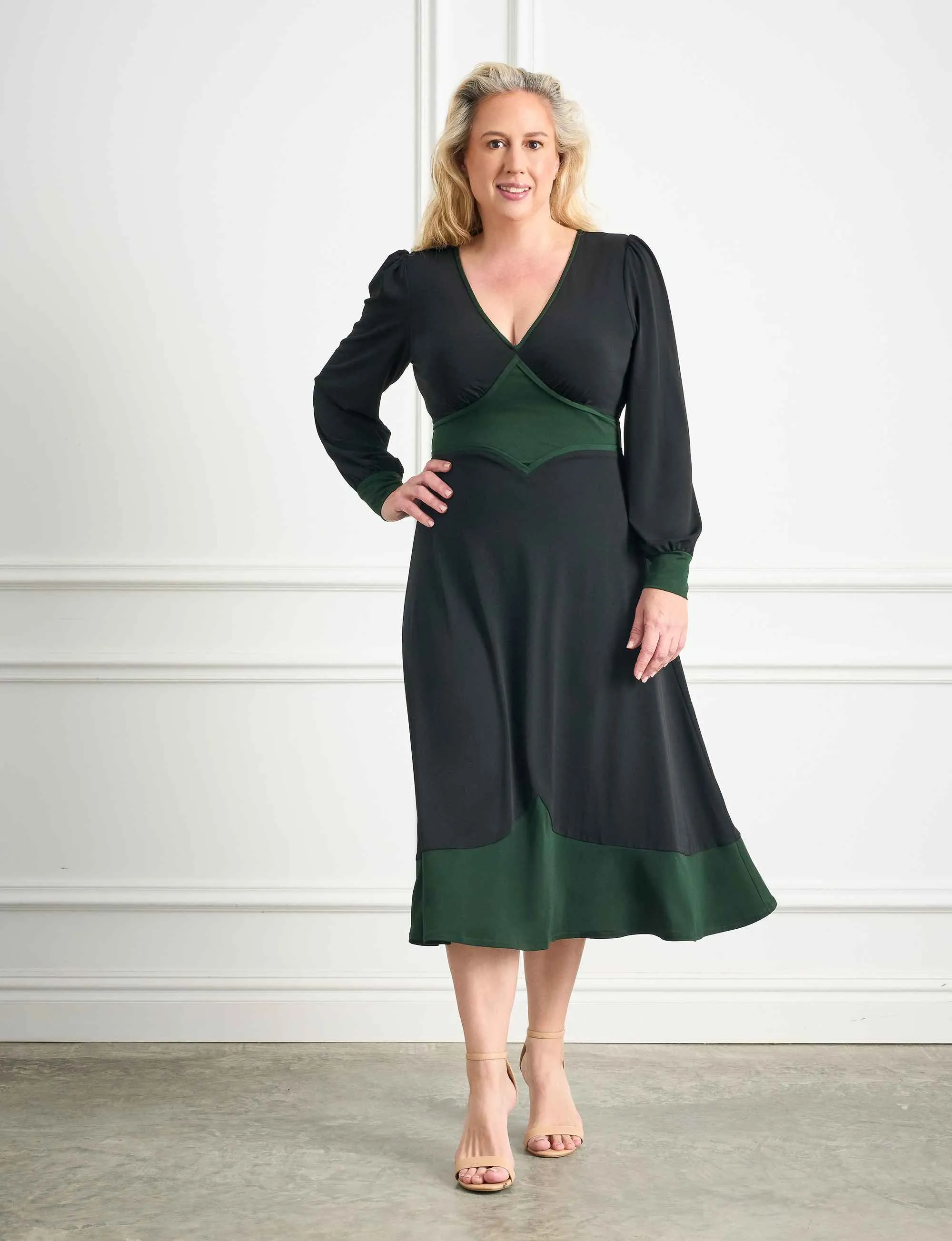 Elle Moss 'Little Black Dress' Fit and Flare Midi FINAL SALE