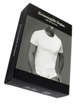 Ermenegildo Zegna T-Shirt Round Neck White Micromodal M SALE