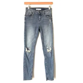Eunina Jude Mid Rise Distressed Skinny Ankle Jeans- Size 1 (Inseam 27”)