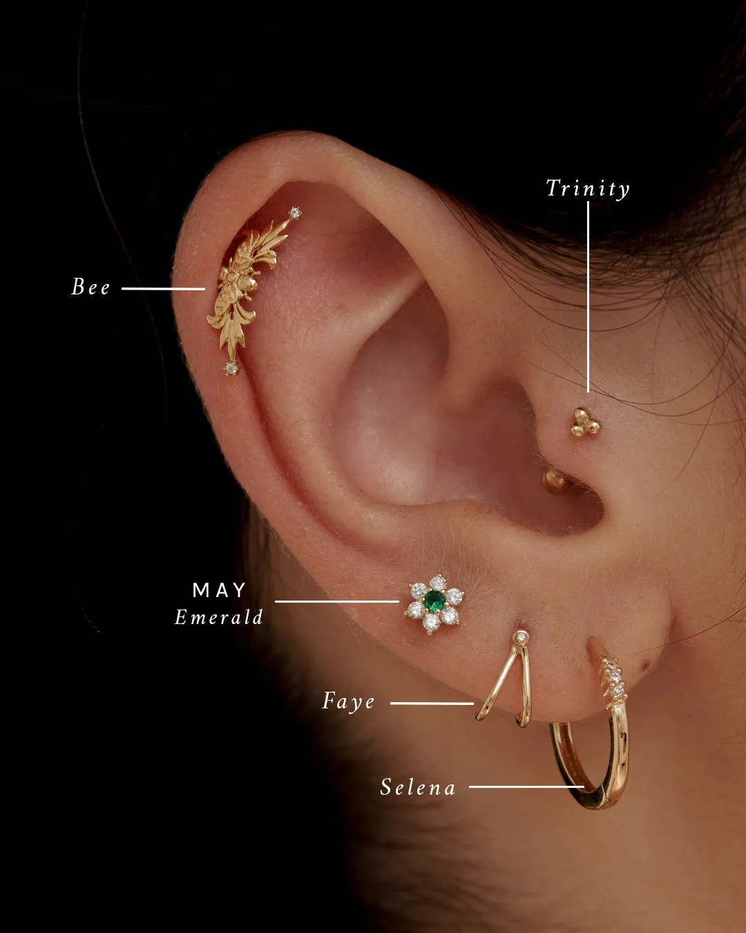 Faye Wishbone Single Stud - Sterling Silver