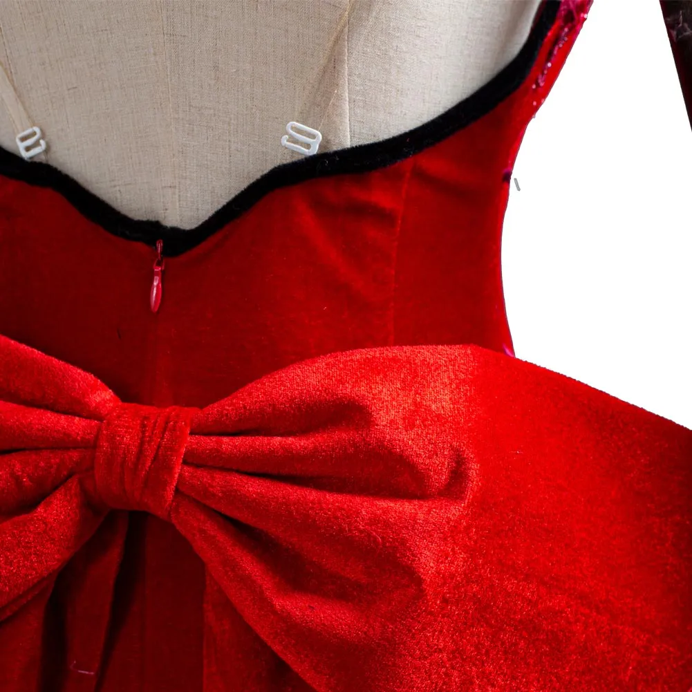Final Fantasy VII Remake Aerith Aeris Gainsborough Red Party Dress Halloween Cosplay Costume