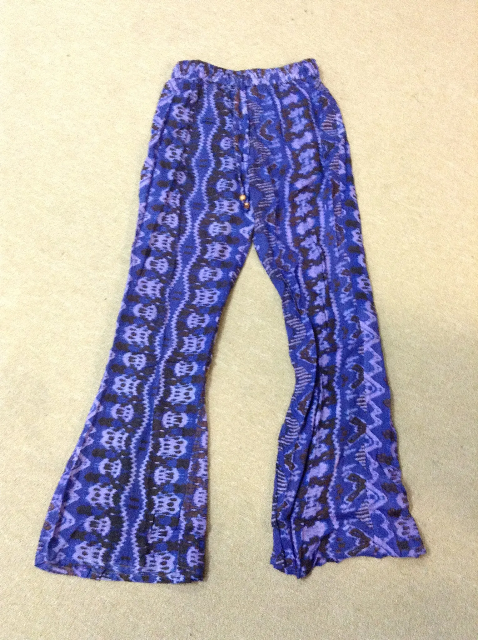 Flowy Printed Cotton Flare Pants