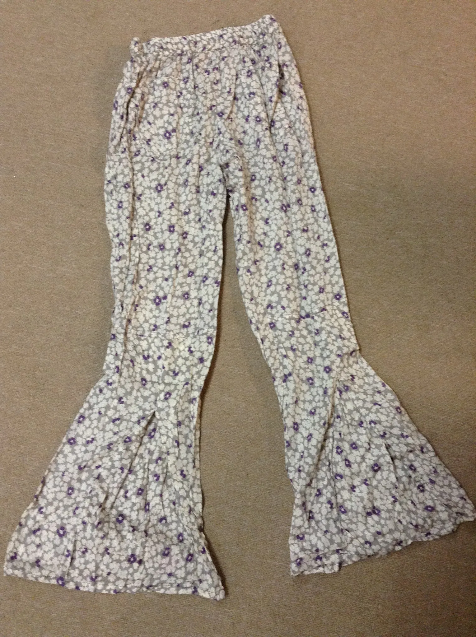 Flowy Printed Cotton Flare Pants