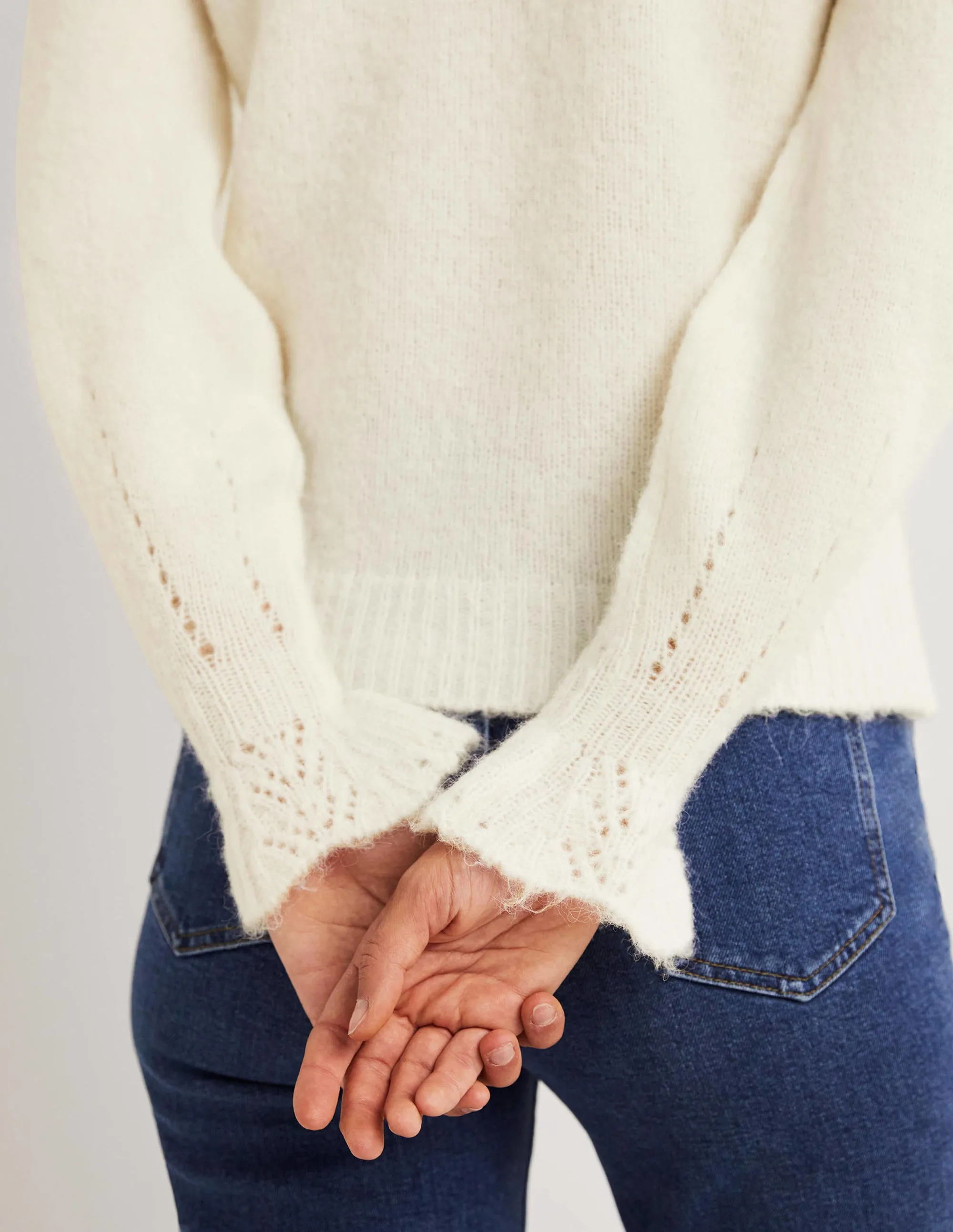 Fluffy Frill Jumper-Ivory